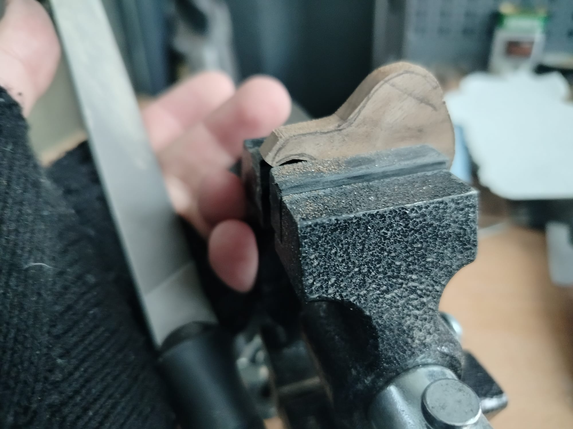 Filing the walnut body