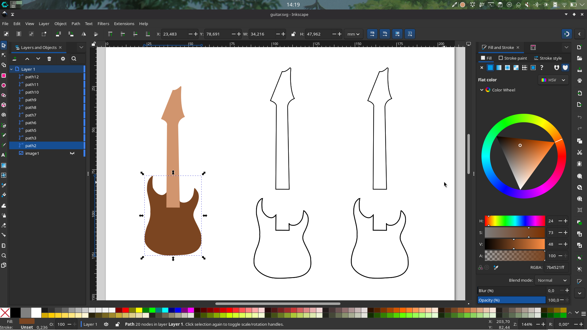 Preparing the template in Inkscape